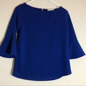 Royal Blue Bell Sleeve Top